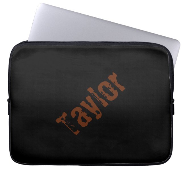 Distressed Name Tablet Case (Black & Rust) (Front)