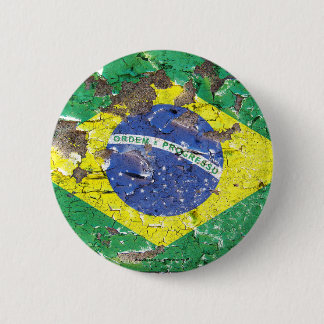 Distressed Nations™ - Brazil (button) 6 Cm Round Badge