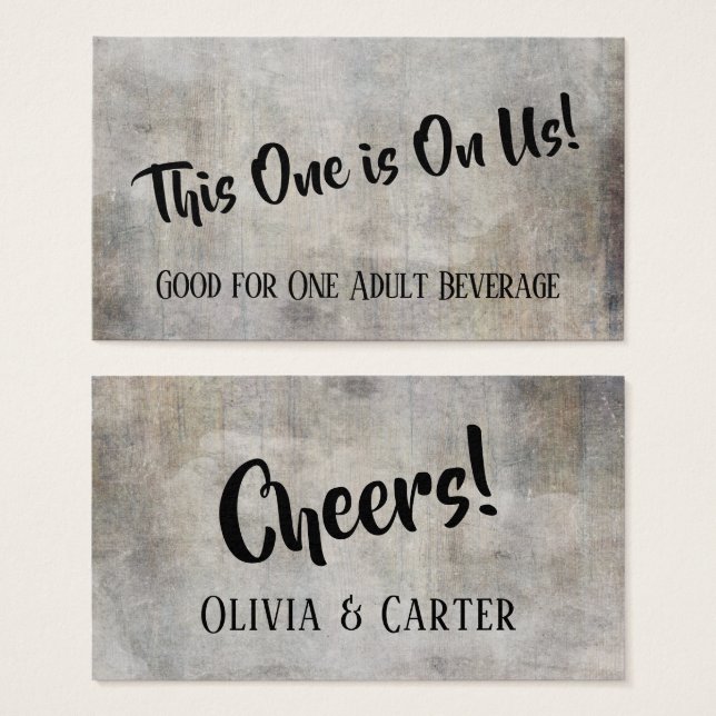 Distressed Natural Rustic Vintage Drink Tickets (Front & Back)