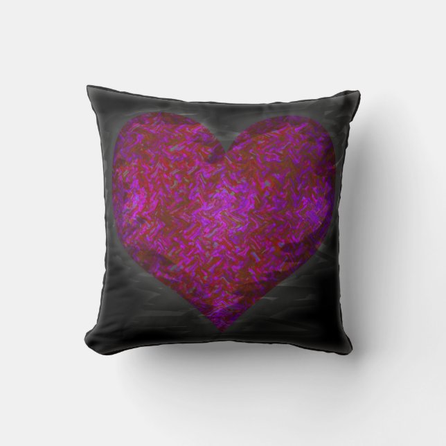 Distressed Neon Heart Cushion (Front)