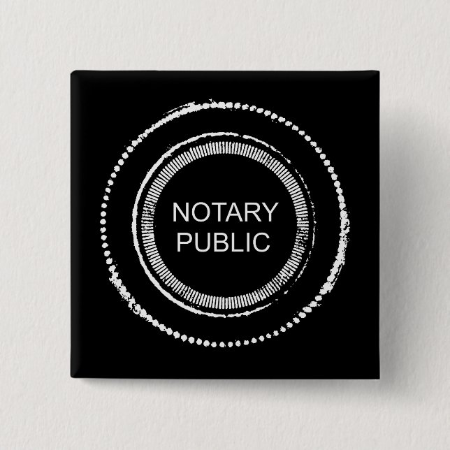 Distressed Notary Public Seal 15 Cm Square Badge (Front)