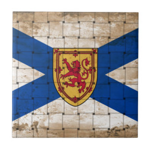Distressed Nova Scotia Flag Ceramic Tile