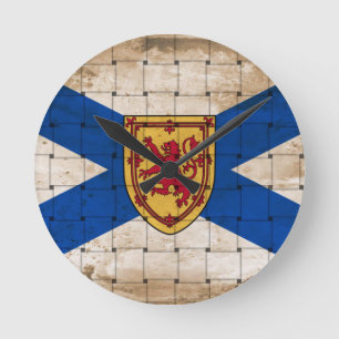 Distressed Nova Scotia Flag Round Clock