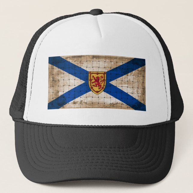 Distressed Nova Scotia Flag Trucker Hat (Front)