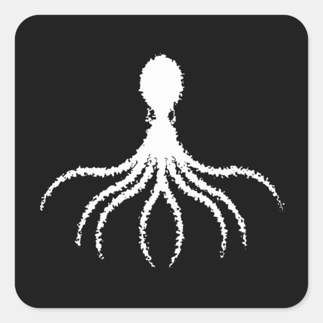 Distressed Octopus Design - Square Stickers (Front)