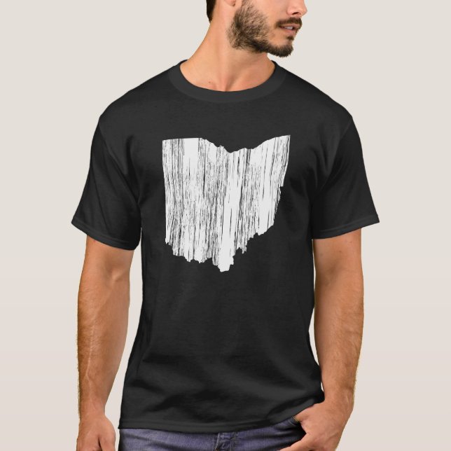 Distressed Ohio State Outline T-Shirt (Front)