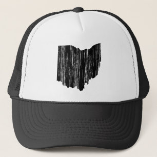Distressed Ohio State Outline Trucker Hat