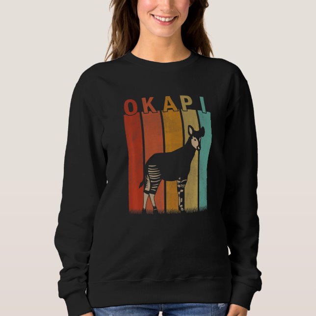 Distressed Okapi  Men Women Kid Cute Okapi Retro Sweatshirt (Front)