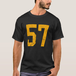 Distressed Orange Number 57 Jersey Player Uniform T-Shirt