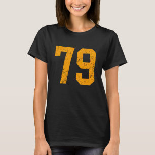 Distressed Orange Number 79 Jersey Player Uniform  T-Shirt