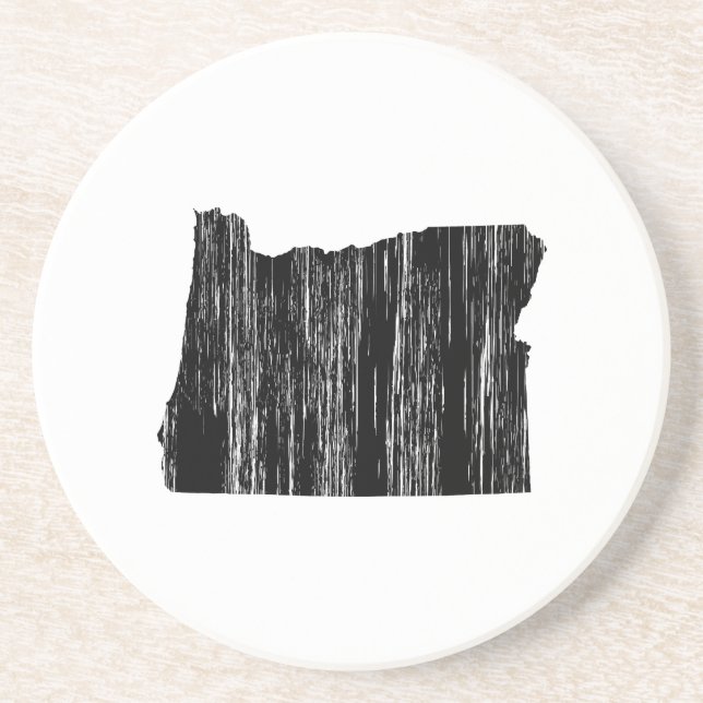 Distressed Oregon State Outline Coaster (Front)