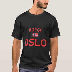 Distressed Oslo Norge Norway With Norwegian Flag T-Shirt