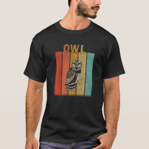 Distressed Owl Men Women Kid Cute Owl Retro T-Shirt