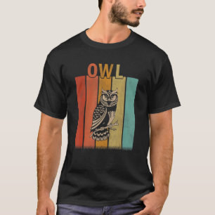 Distressed Owl Men Women Kid Cute Owl Retro T-Shirt