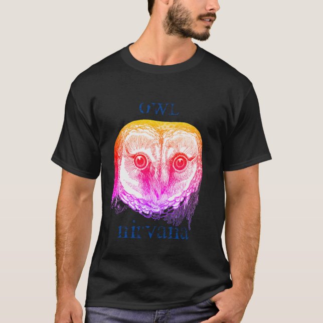 Distressed Owl Nirvana T-Shirt (Front)