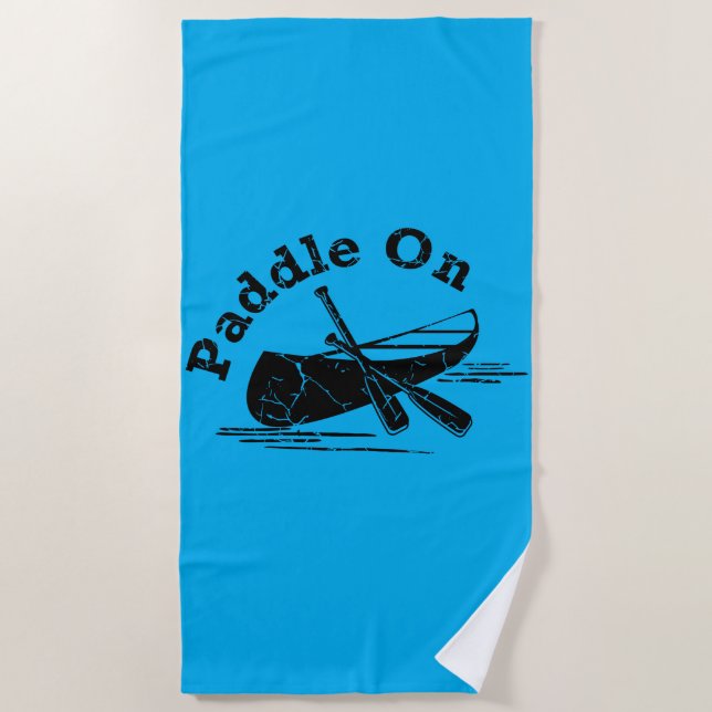 Distressed Paddle On Design - Beach Towel (Front)