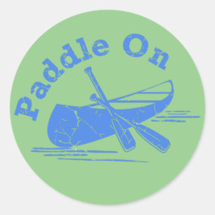 Distressed Paddle On Design - Classic Round Sticke Sticker