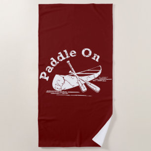 Distressed Paddle On Design - Men's Basic Dark T-S Beach Towel
