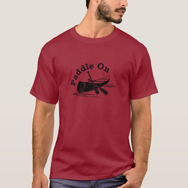 Distressed Paddle On Design - Men's Basic Dark T-S T-Shirt (Front)