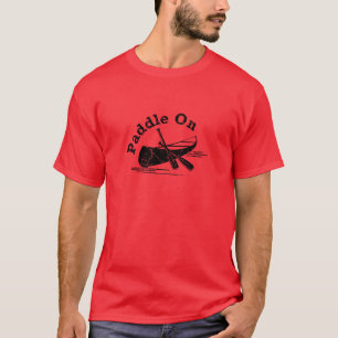 Distressed Paddle On Design -  Men's Basic Dark T- T-Shirt