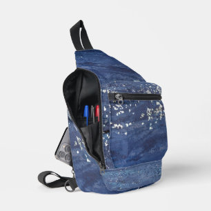 Distressed Paint Abstract Sling Bag