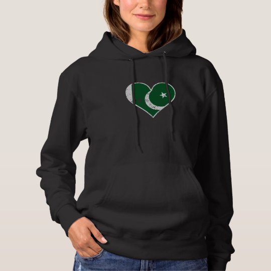 Distressed Pakistani Flag Heart Hoodie