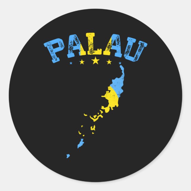 Distressed Palau Flag Patriotic Classic Round Sticker (Front)