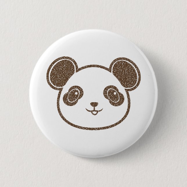 Distressed Panda Bear 6 Cm Round Badge (Front)