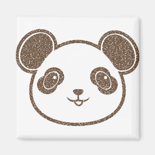 Distressed Panda Bear Magnet