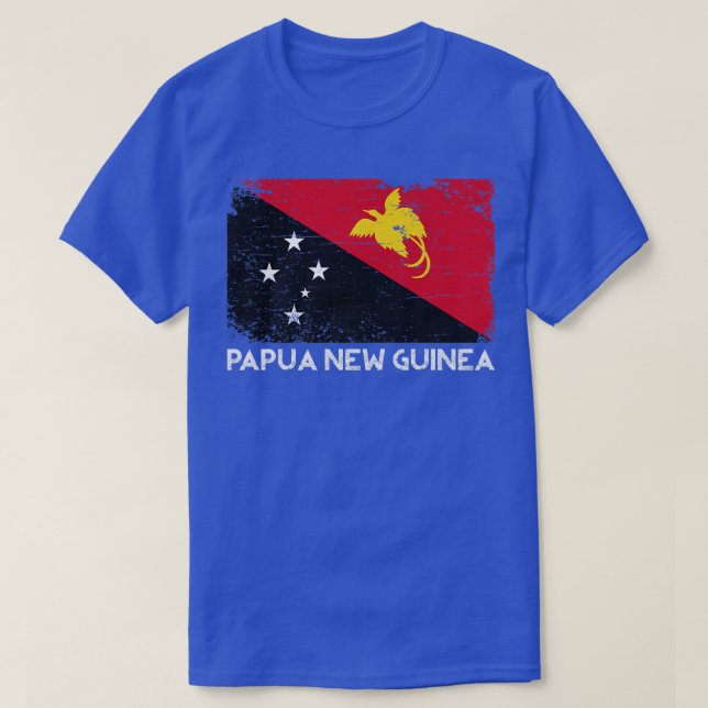 Distressed Papua New Guinea Flag Men Women Kids Pa T-Shirt (Design Front)