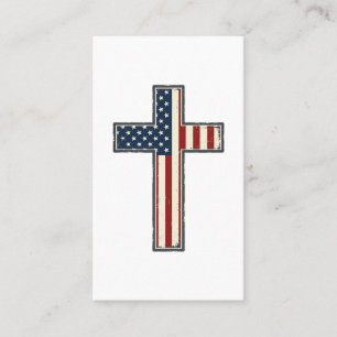 Distressed Patriotic Cross Vector Design_1 Business Card