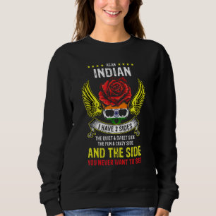 Distressed Patriotic Proud Indian Skull India Flag Sweatshirt