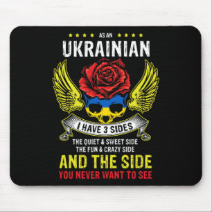 Distressed Patriotic Proud Ukrainian Skull Ukraine Mouse Pad