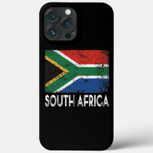 Distressed Patriotic South Africa Flag Men Women iPhone 13 Pro Max Case