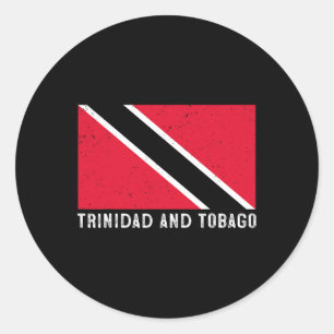Distressed Patriotic Trinidad And Tobygo Flag Trin Classic Round Sticker