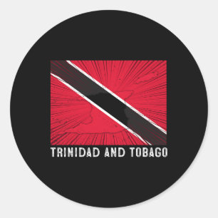 Distressed Patriotic Trinidad And Tobygo Flag Trin Classic Round Sticker