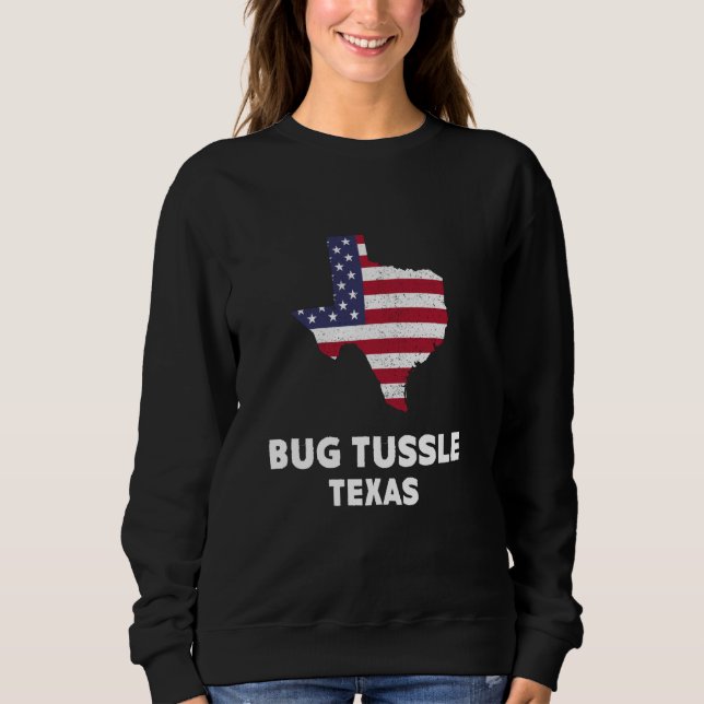 Distressed Patriotic USA Flag Bug Tussle, Texas Sweatshirt (Front)