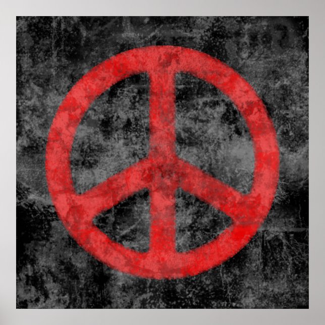 Distressed Peace Sign Poster (Front)