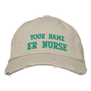 Distressed personalised ER Nurse Cap