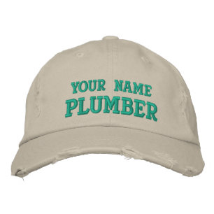 Distressed personalised Plumber Hat