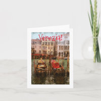 "DISTRESSED" PHOTO GONDOLAS/VENETIAN BLDGS./CANAL