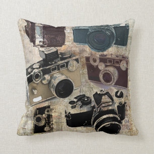 distressed photographer photography retro Camera Cushion