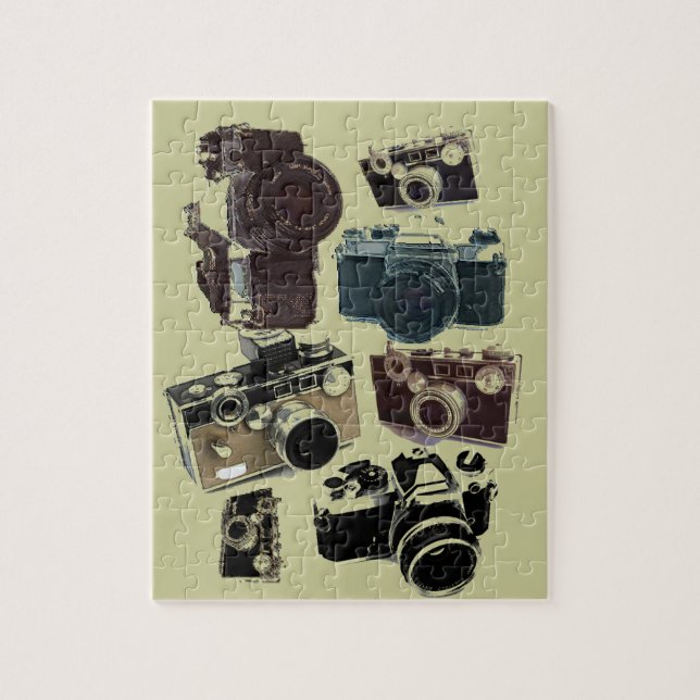 distressed photographer photography retro Camera Jigsaw Puzzle (Vertical)
