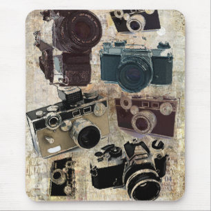 distressed photographer photography retro Camera Mouse Pad