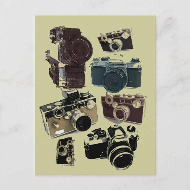 distressed photographer photography retro Camera Postcard (Front)