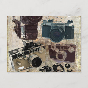 distressed photographer photography retro Camera Postcard