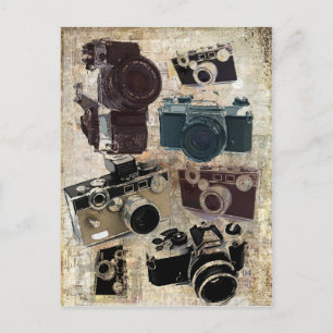 distressed photographer photography retro Camera Postcard