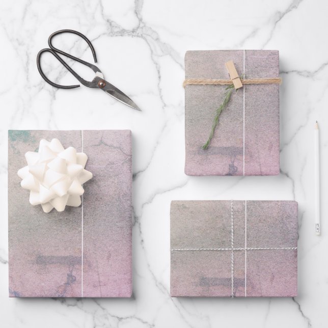Distressed Pink Marble Wrapping Paper Sheet (Front)