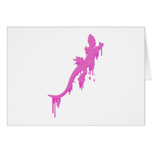 Distressed Pink Salamander With Paint Drip