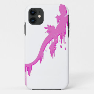 Distressed Pink Salamander With Paint Drip iPhone 11 Case